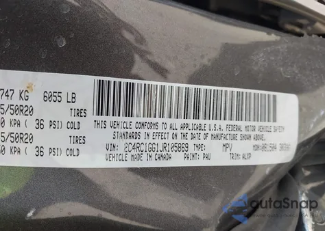 2018 Chrysler Pacifica Limited from USA, damaged, VIN 2C4RC1GG1JR105869